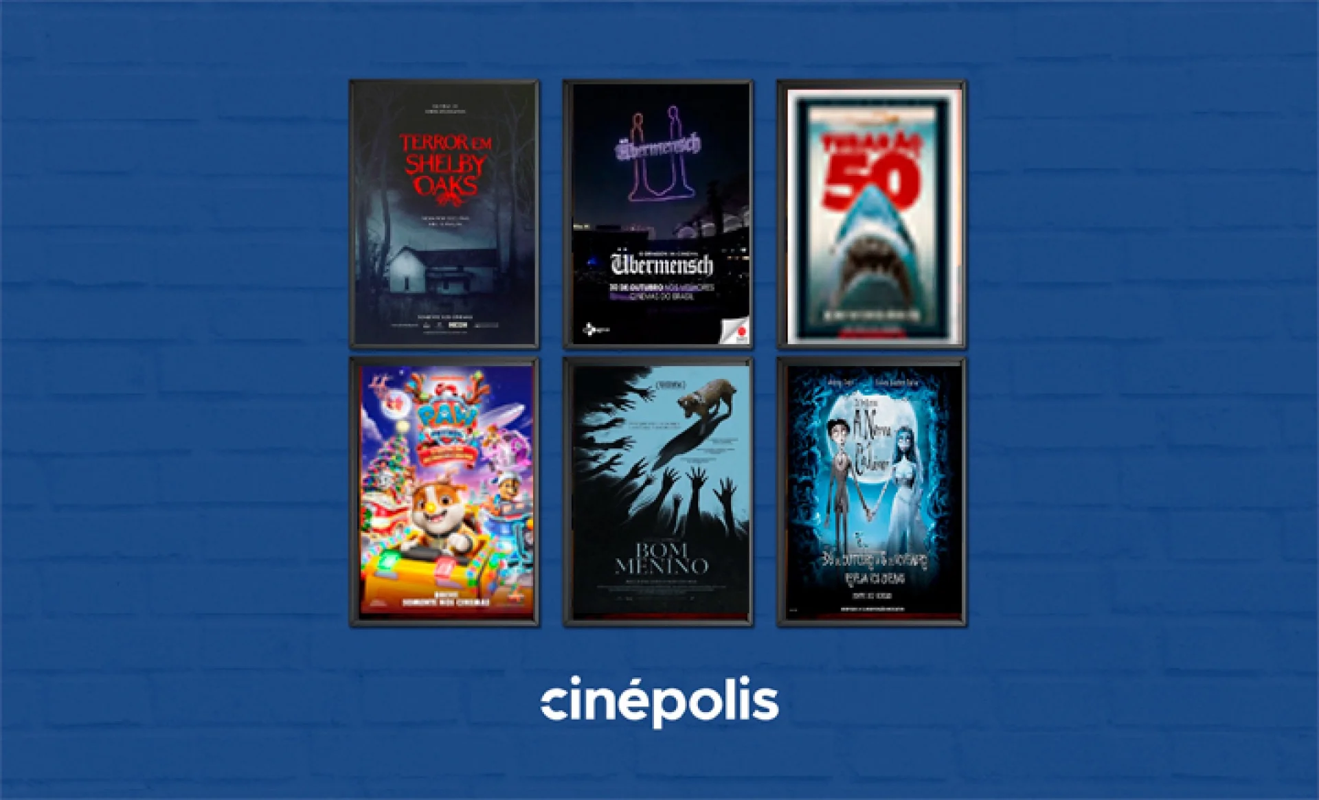 Imagem das capas das estreias da semana em fundo azul