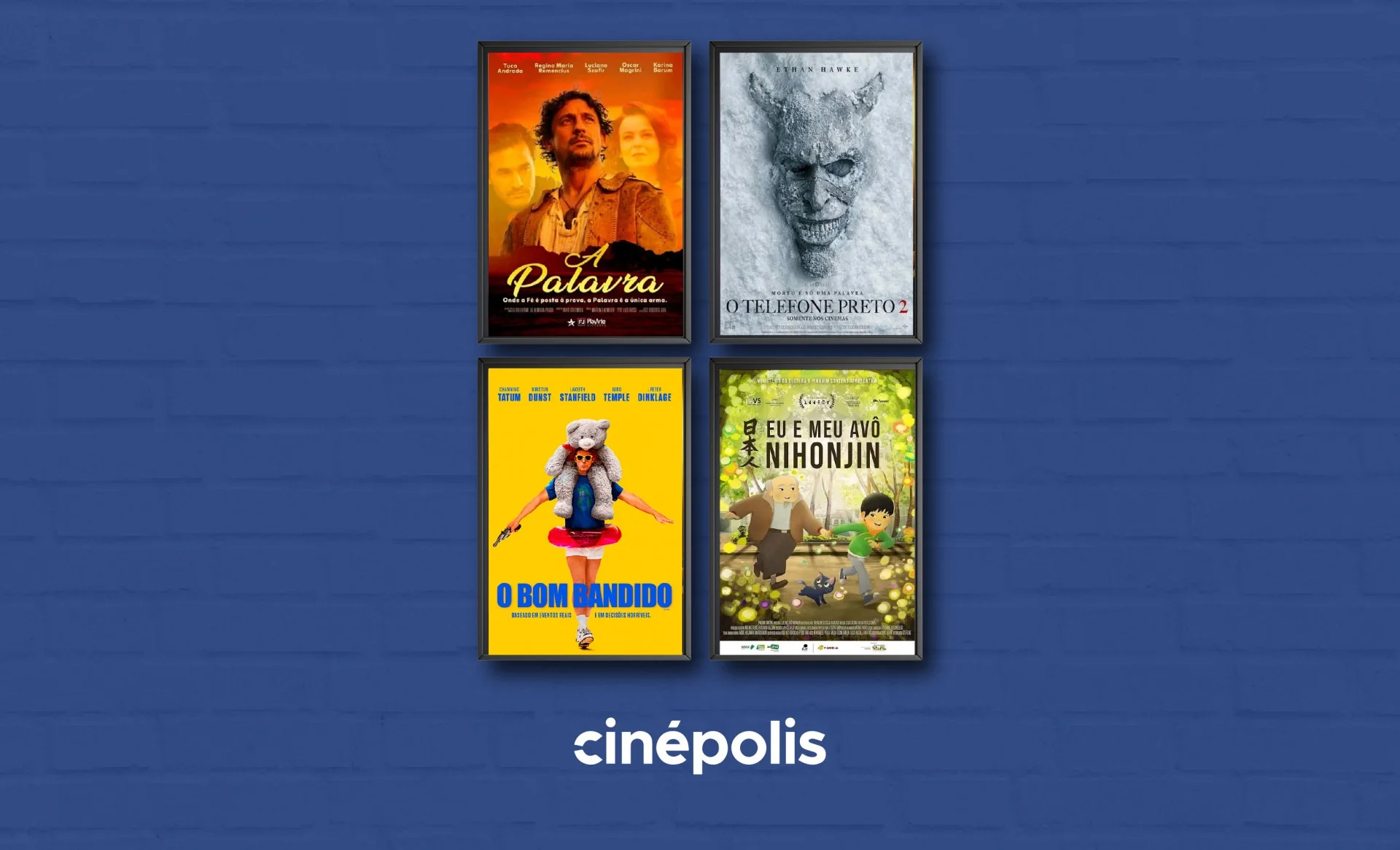 capa dos filmes das estreias da semana em fundo azul