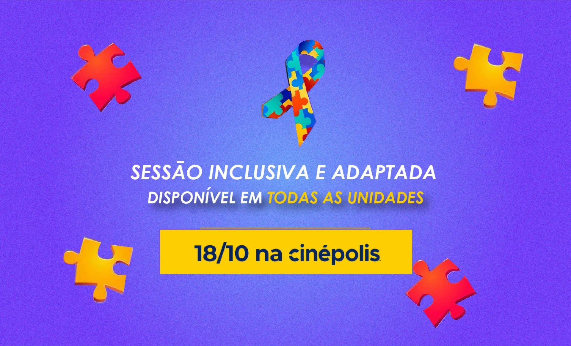 informações da sessão inclusiva em fundo lilás